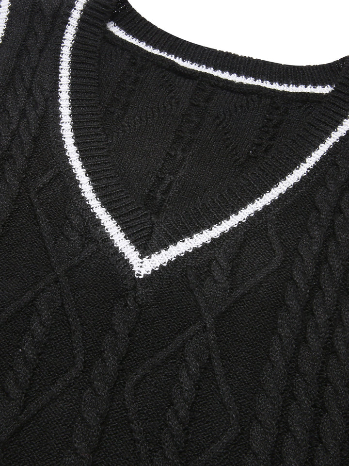 Black 1960s V-Neck Knitted Sleeveless Dress, vintage dress, retro fashion - perfect for women who love vintage and retro fashion