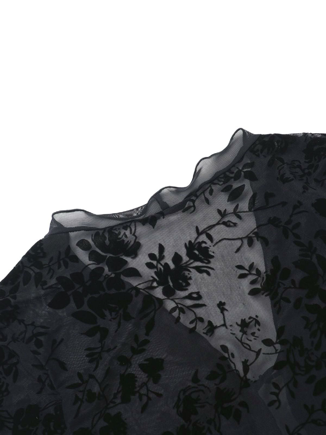 Black 1960s Water-soluble Lace Trim Sheer Blouse - vintage fashion, retro style, classic black