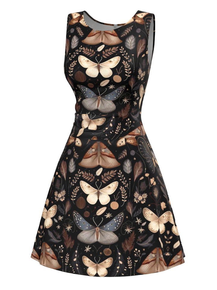Black 1960s Witch Moth Butterfly A-Line Dress - vintage dress, retro fashion, classic black
