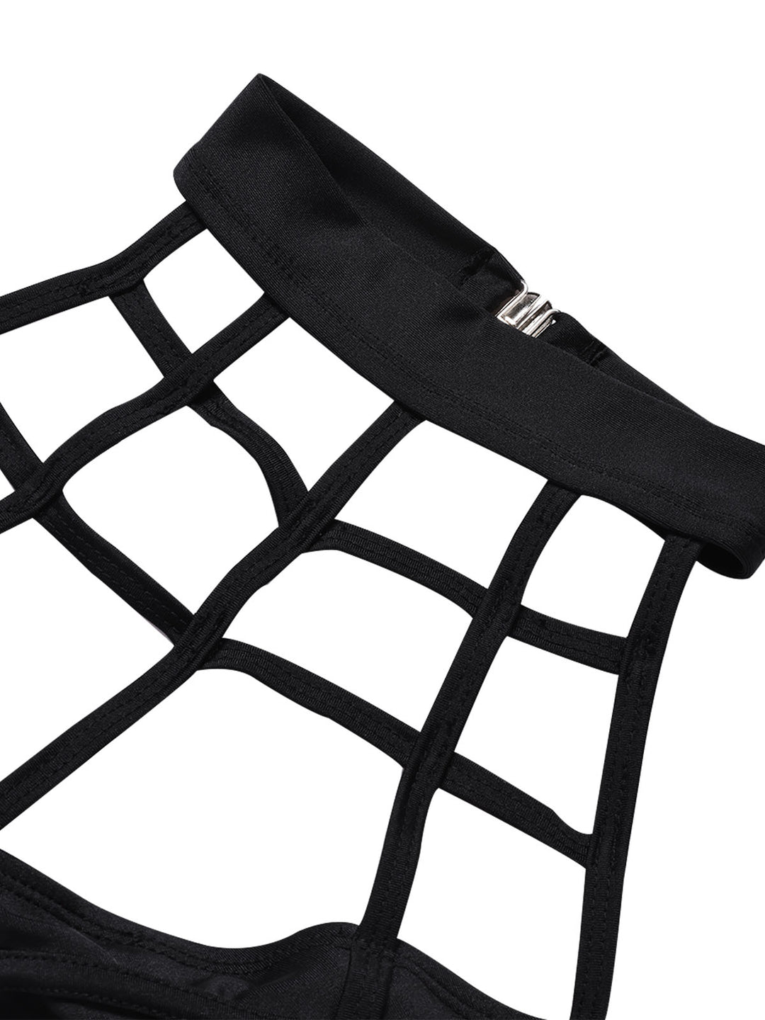 Black--Caged-Halter-Gothic-Cutout-Bikini-Set, vintage, retro, swimwear