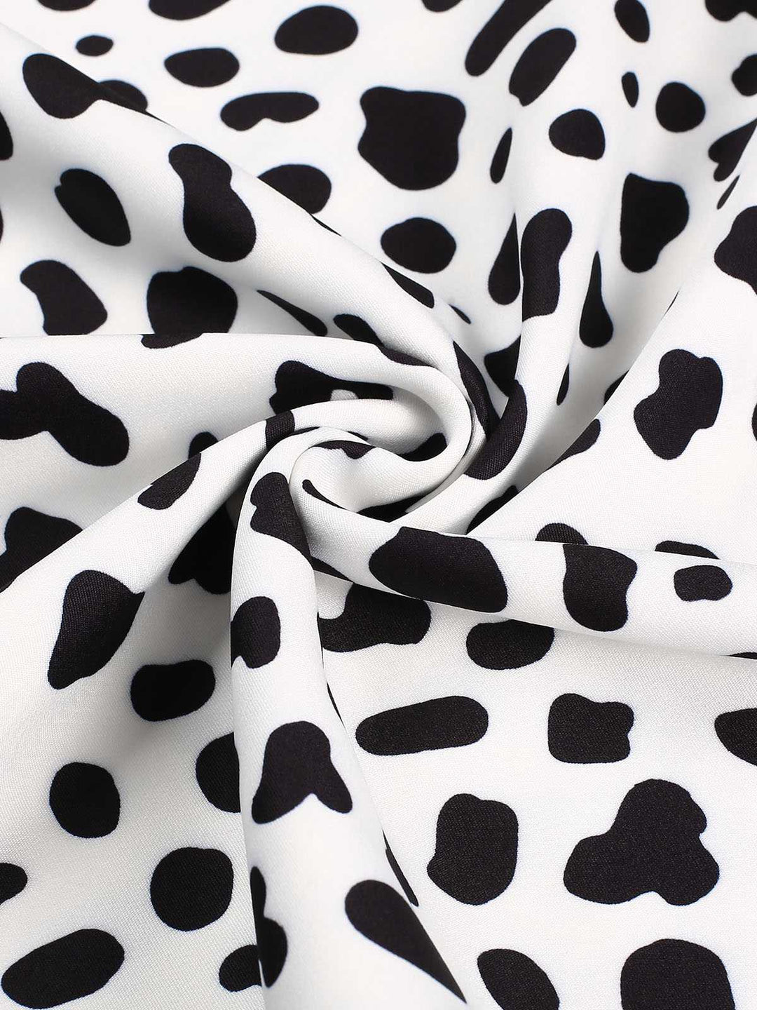 Black 1970s Cow Spots Patchwork Dress, vintage dress, retro fashion - perfect for women who love vintage and retro fashion