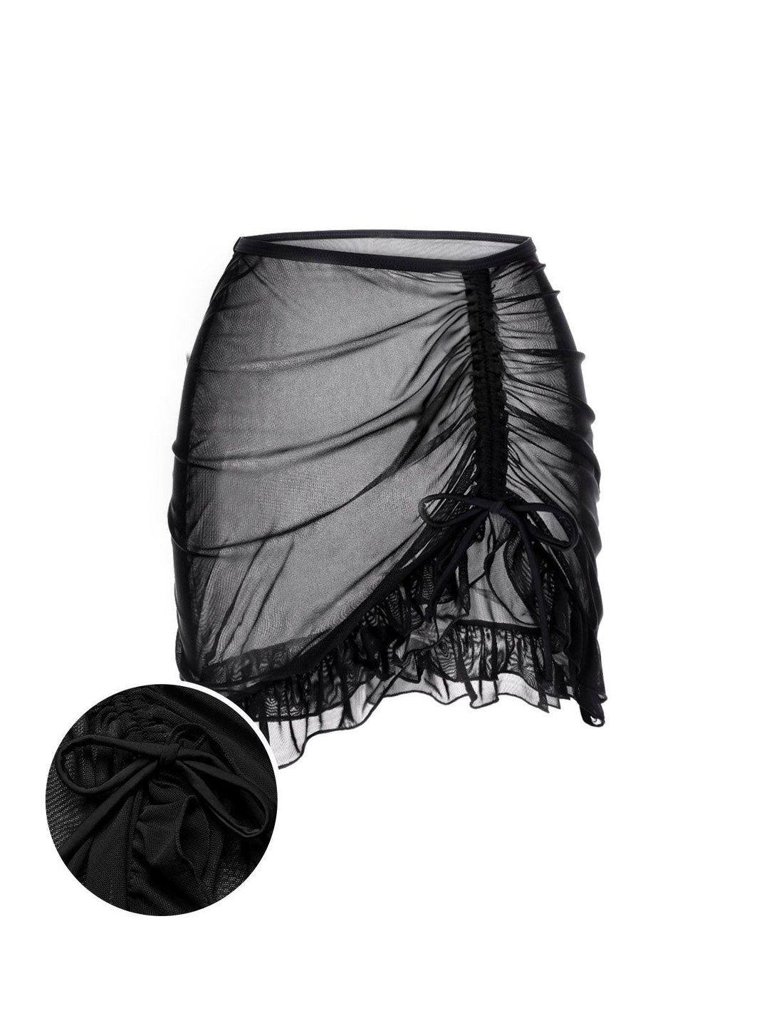 She finds her 1970s story in this Black 1970s Double-Layered Ruffled Cover-Up