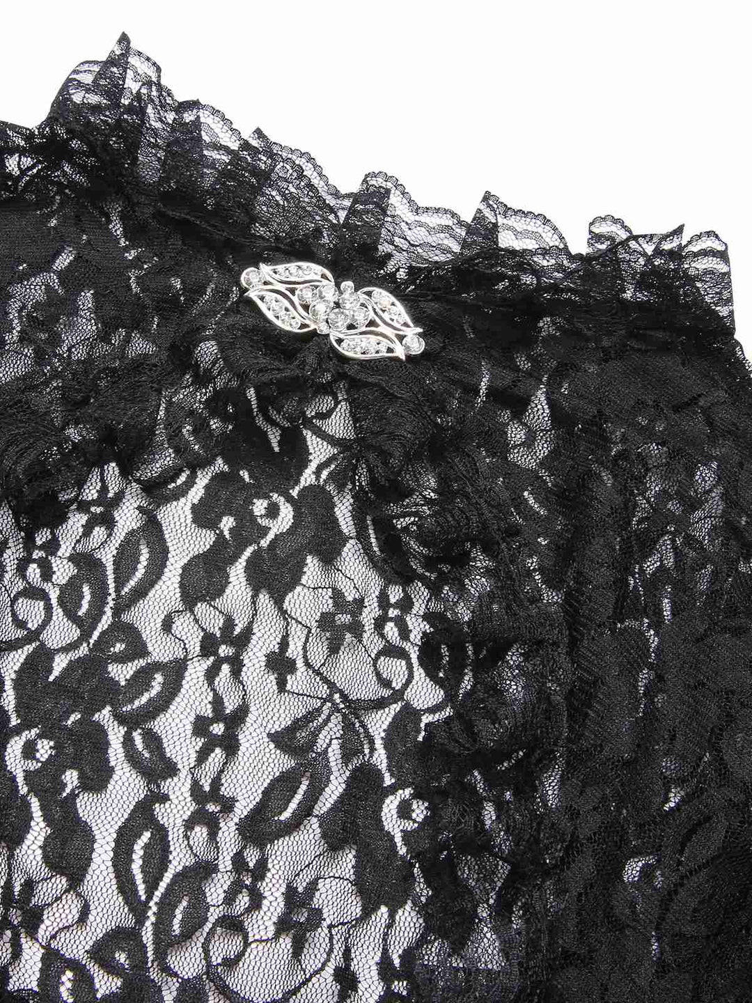 Black 1970s Flare Sleeved Lace Sheer Cape, vintage fashion, retro style - perfect for women who love vintage and retro fashion
