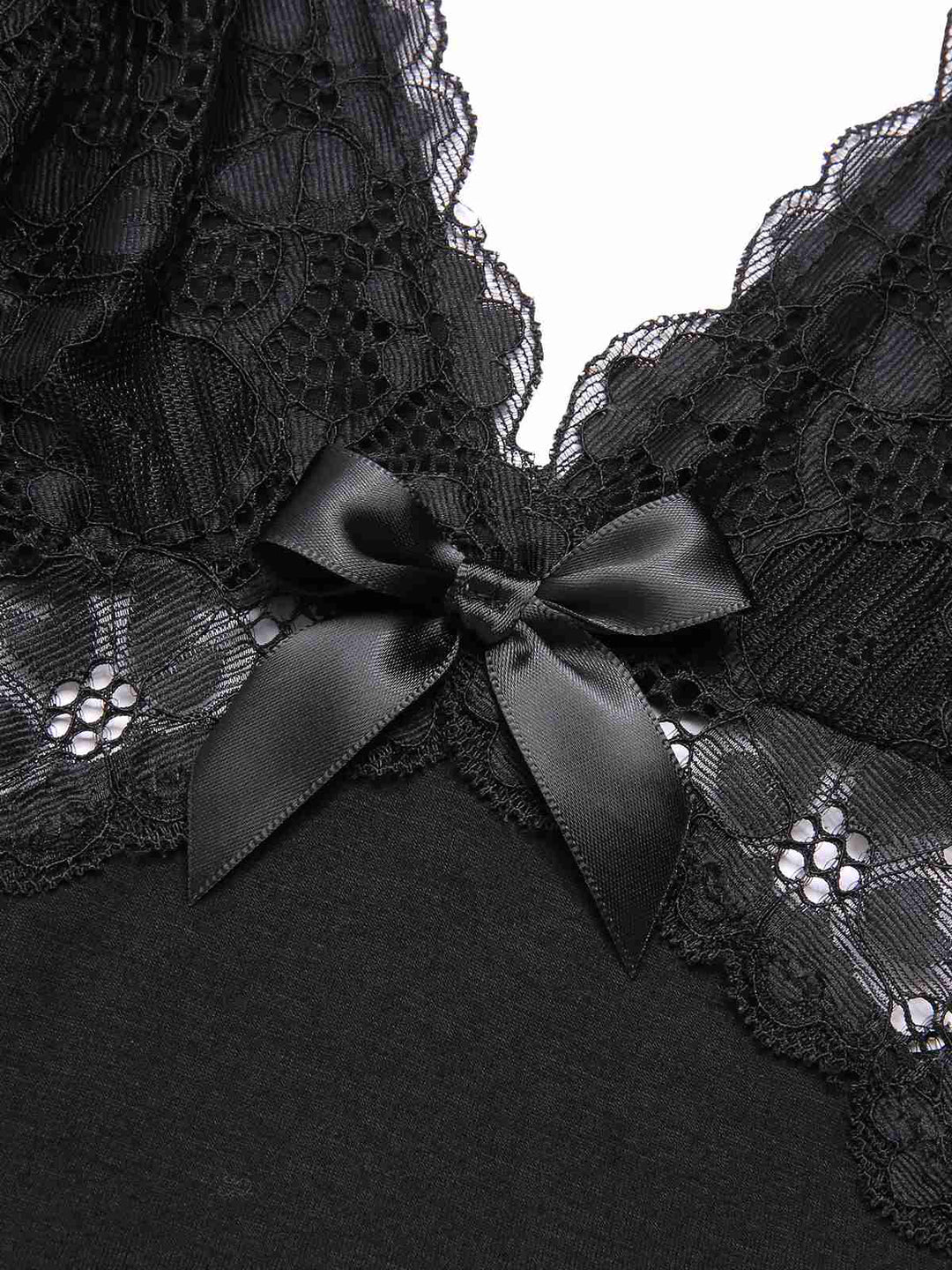 Black Lace Patchwork Spaghetti Straps Nightgown, vintage fashion, retro style - perfect for women who love vintage and retro fashion