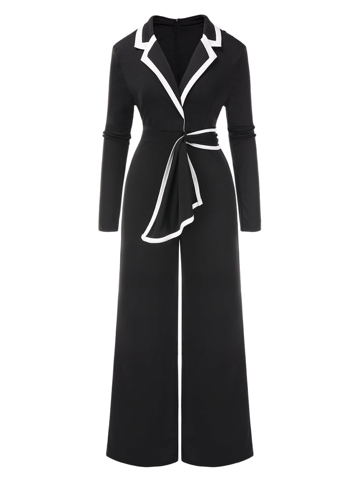 1970s Lapel Color Block Belted | 1970s | vintage romper, retro jumpsuit