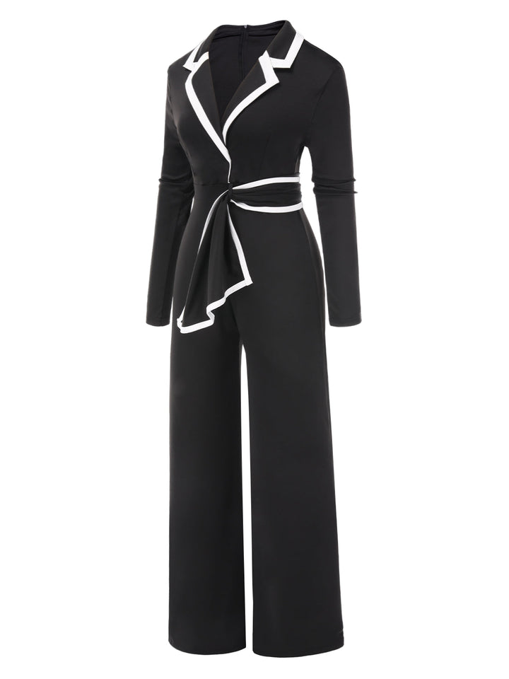 1970s Lapel Color Block Belted | 1970s | vintage romper, retro jumpsuit
