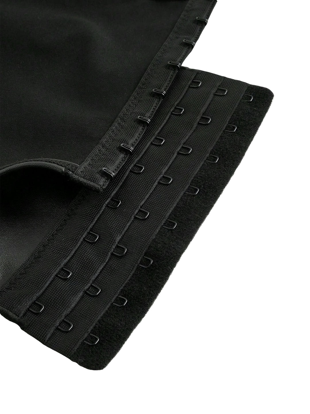 Black 1970s Leather Gothic Bat Wing Corset - vintage fashion, retro style, classic black