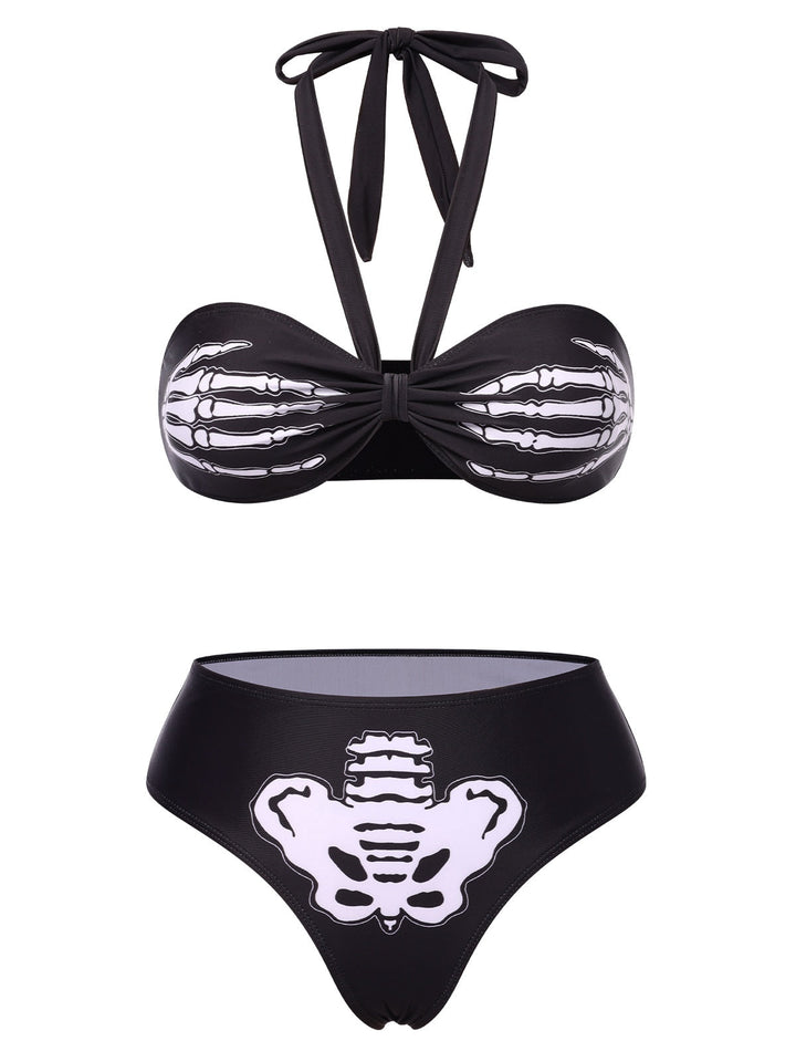 1970s Skeleton Hand Halter Bikini | 1970s | vintage swimsuit, retro beachwear