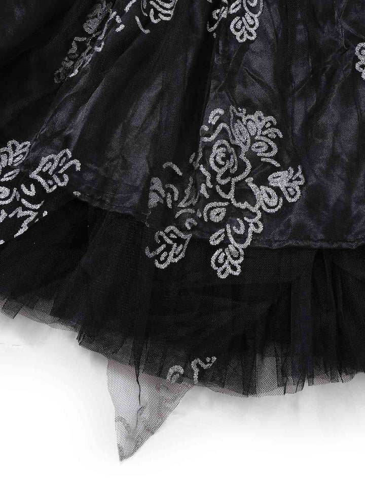 Black 1970s Vampire Bride Off-Shoulder Mesh Dress - vintage dress, retro fashion, classic black