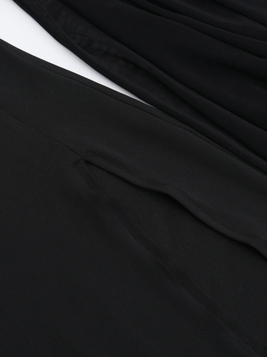 Black 1980s Gothic Sheer Sleeve Corset Slit Dress - vintage dress, retro fashion, classic black