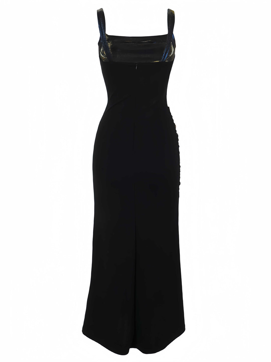 Black 1980s Gothic Slip Lace Maxi Dress - vintage dress, retro fashion, classic black