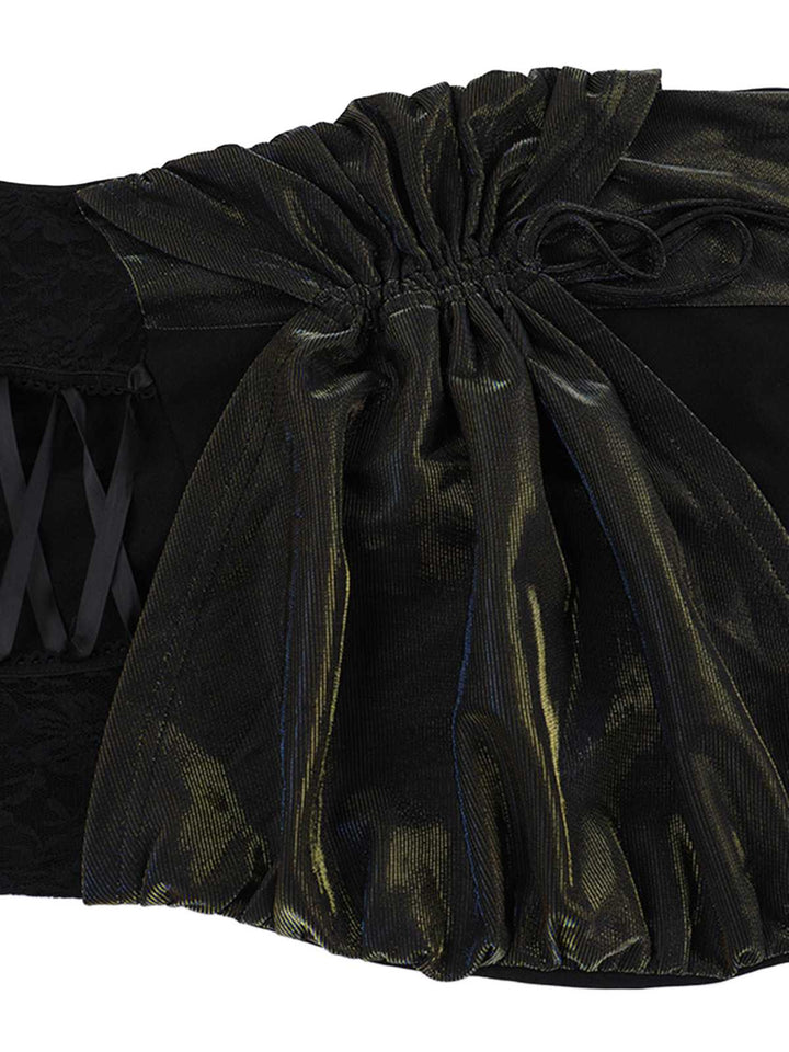 Black 1980s Gothic Slip Lace Maxi Dress - vintage dress, retro fashion, classic black