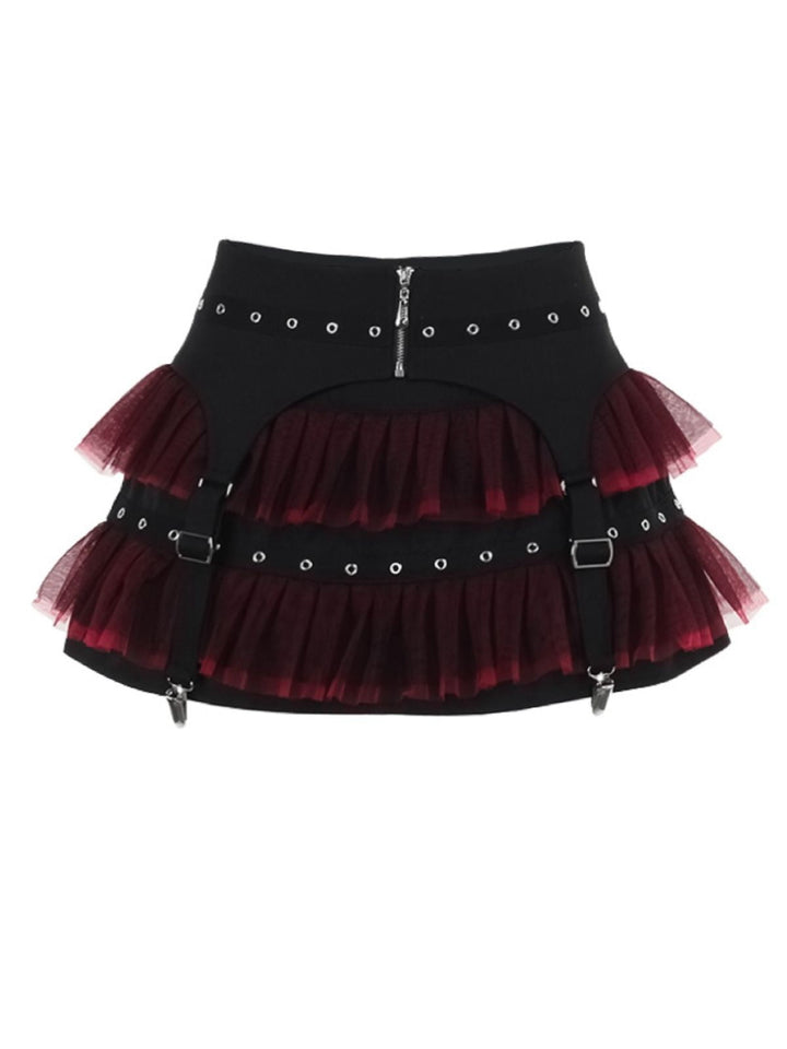 2PCS Black 1980s Gothic Steampunk Halter Cross Camisole &amp; Mini Skirt, vintage skirt, retro style - perfect for women who love vintage and retro fashion