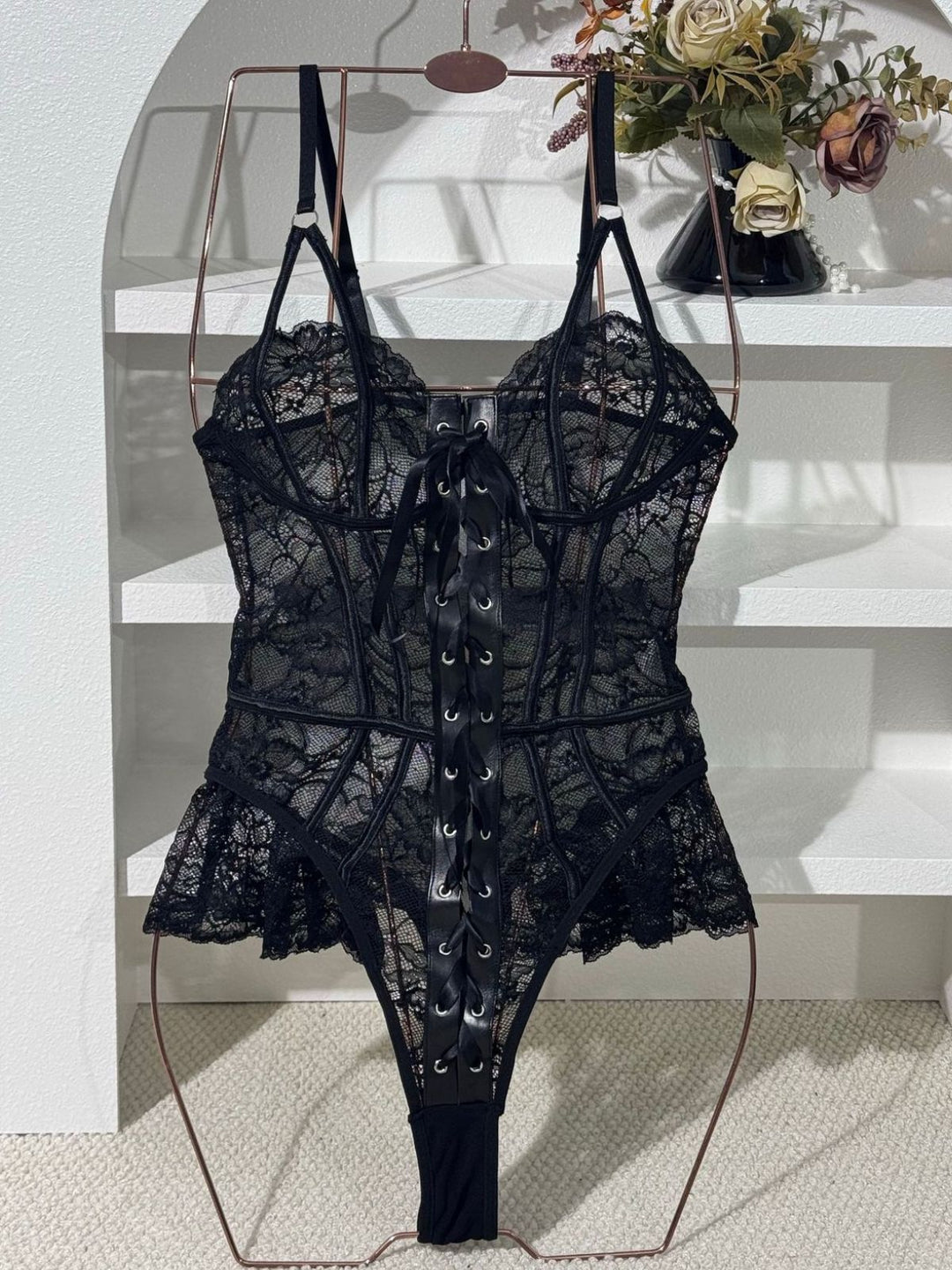 Black Lace Two Piece Set 7