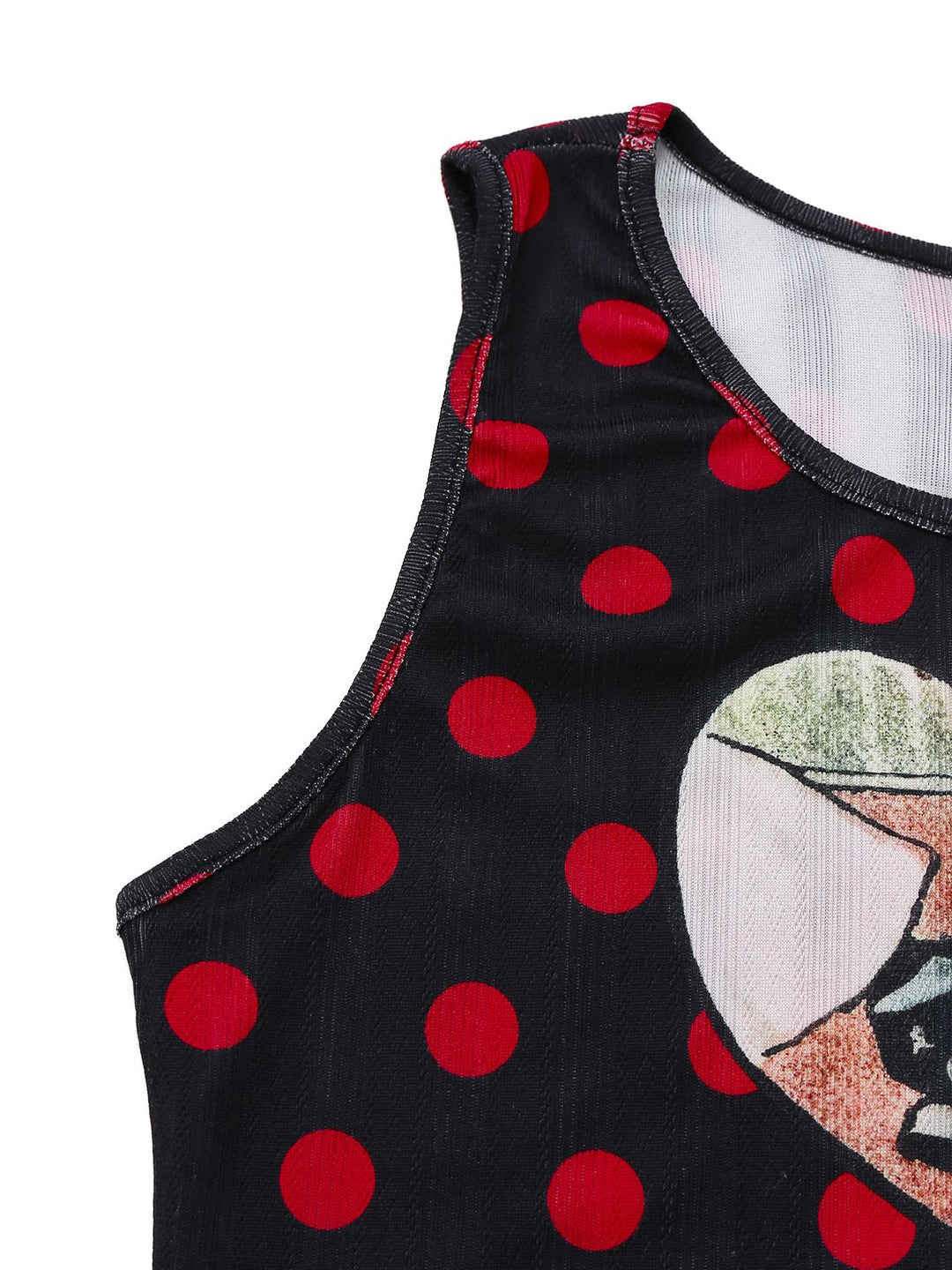 Black 1980s Polka Dot Heart Graphic Pencil Dress - vintage dress, retro fashion, classic black