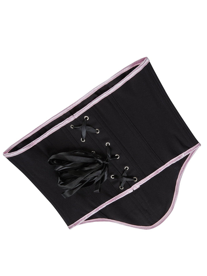 Black 1980s Steampunk Bowknots Bandeau Corset — 1980s intimates that whisper secrets only she knows