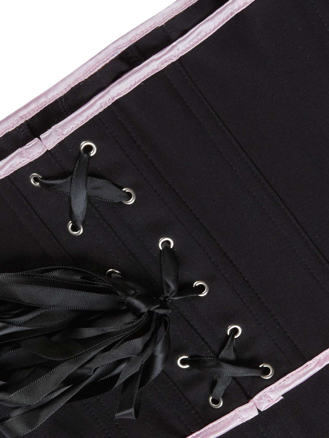 She slips into Black 1980s Steampunk Bowknots Bandeau Corset and channels 1980s screen sirens