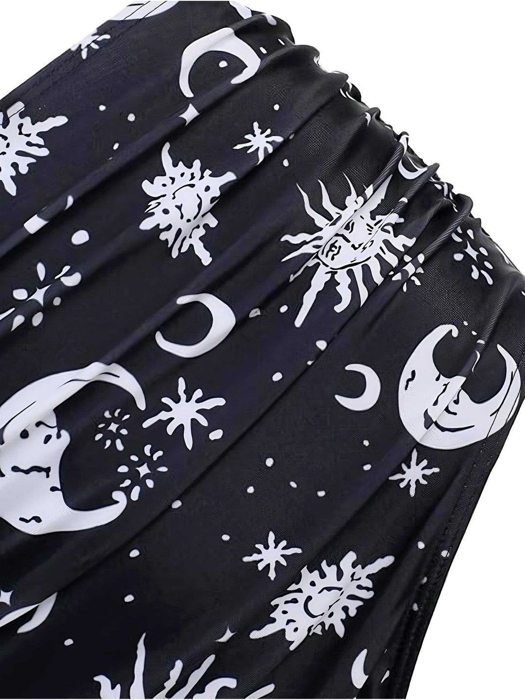 Black 1980s Strap Galaxy Print Gothic Bikini Set - vintage fashion, retro style, classic black