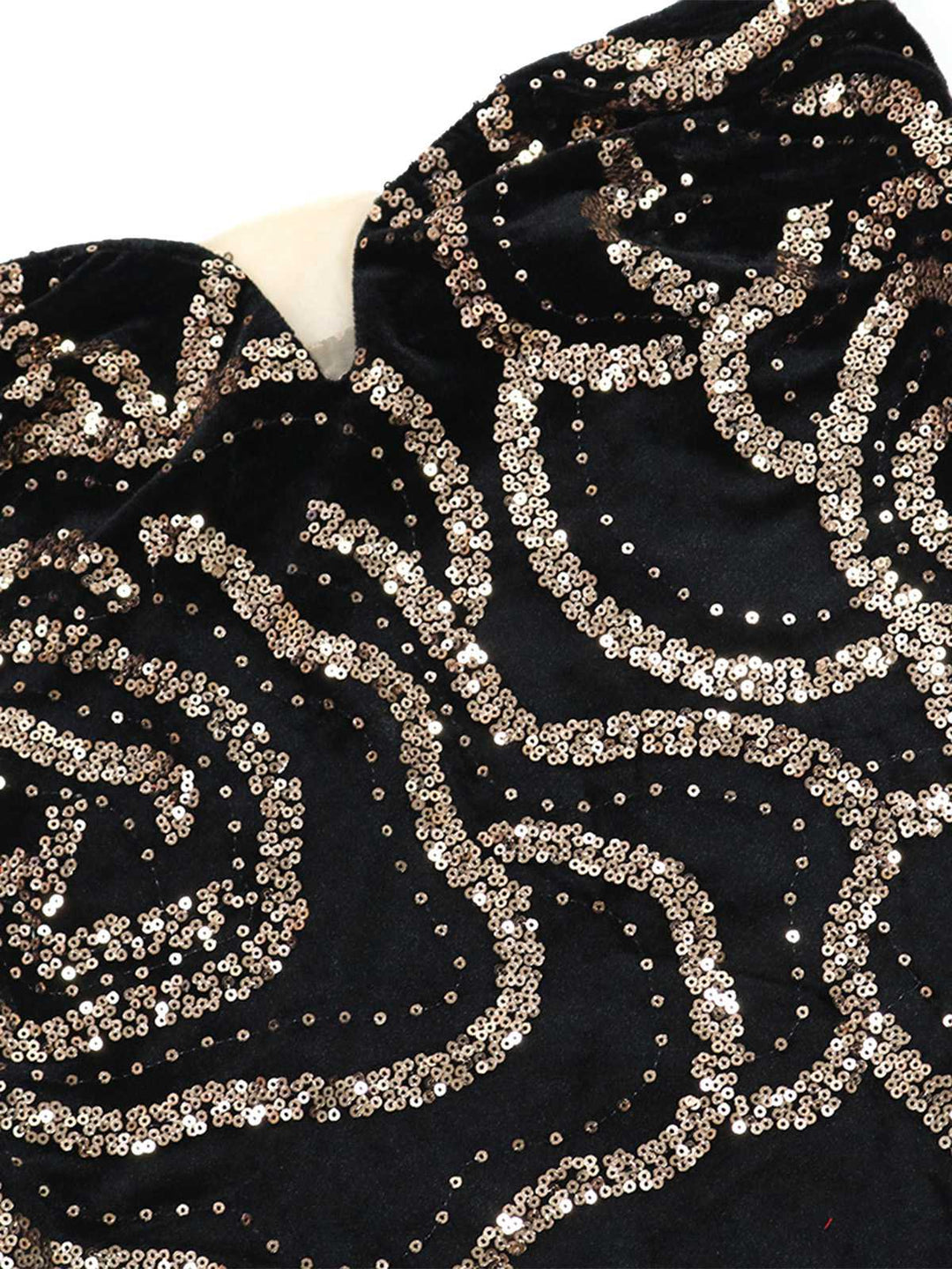 Black 1980s Strapless Sequin Bodycon Dress - vintage dress, retro fashion, classic black