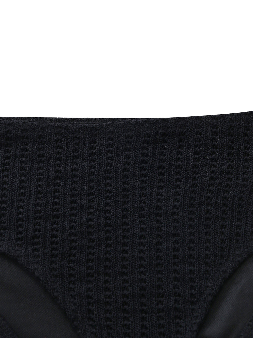 Black Tie High Waist Knit Tankini 3