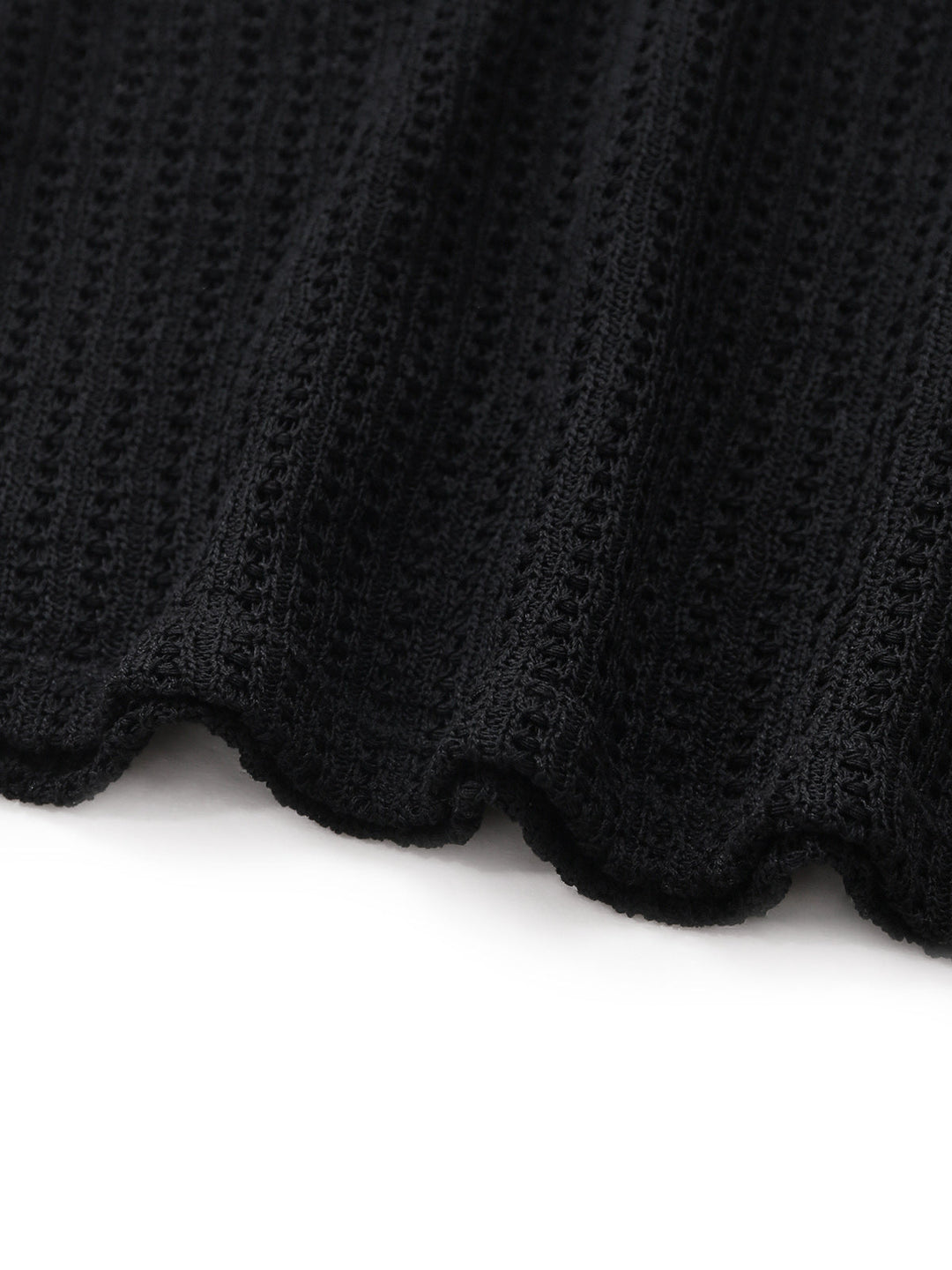 Black Tie High Waist Knit Tankini 4