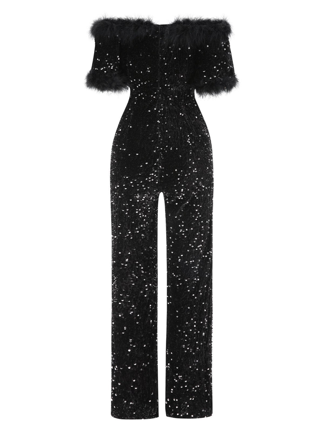1980s VNeck Feather Sequined Jumpsuit | 1980s | vintage romper, retro jumpsuit