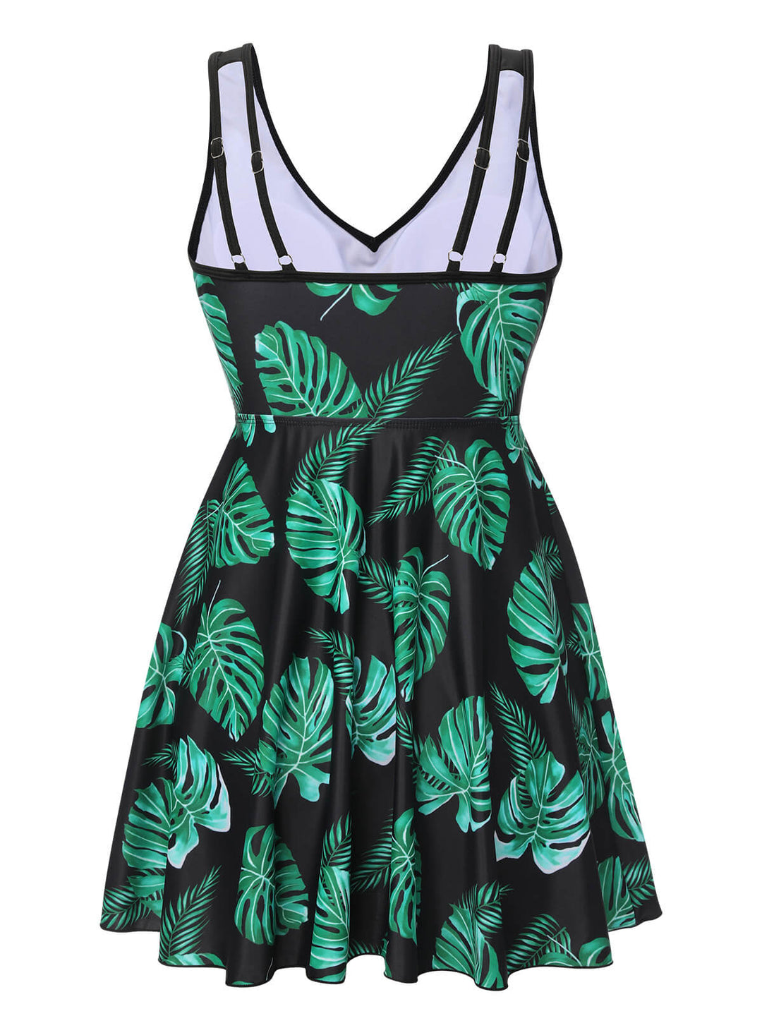 Black &amp; Green 1950s Tropical Skirted Swimsuit, vintage skirt, retro style - perfect for women who love vintage and retro fashion