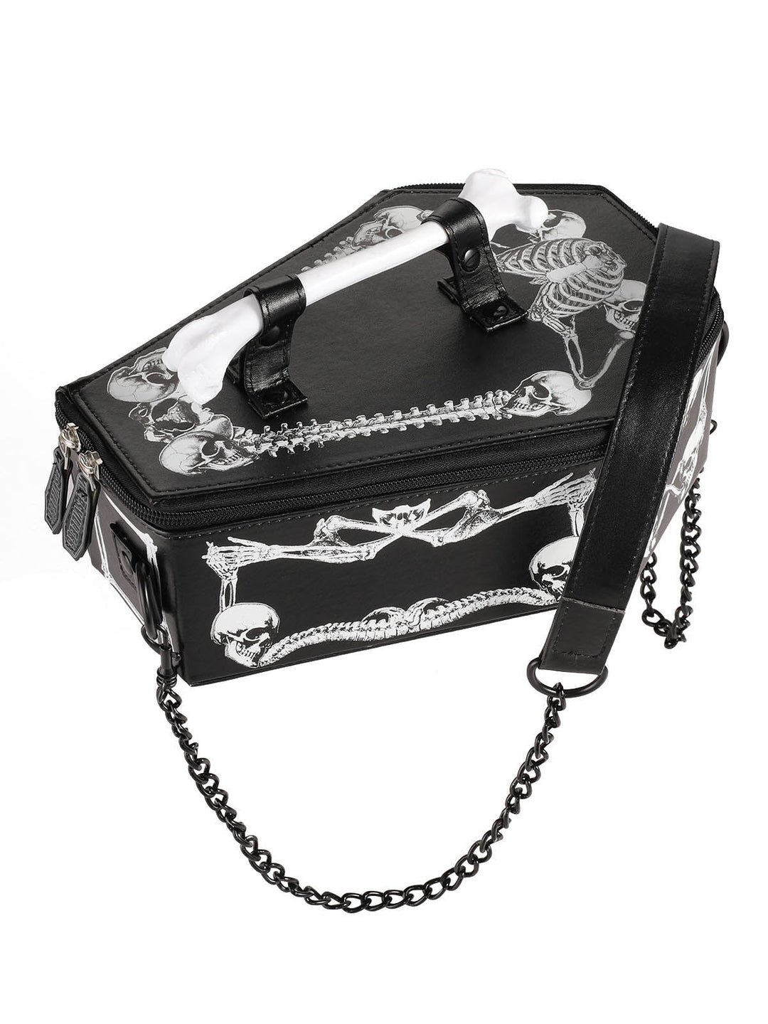 Black Halloween Coffin Chain Bag - vintage fashion, retro style, classic black