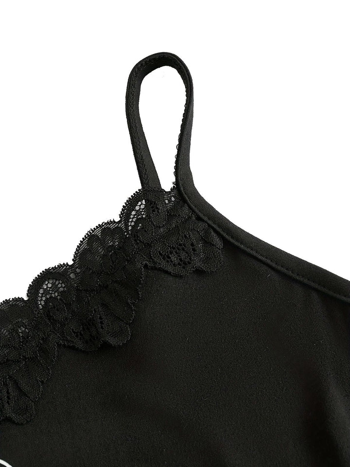 Black Halloween Cross Rhinestone Camisole — vintage elegance she can wear anywhere