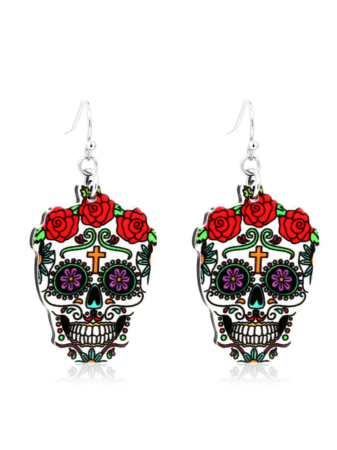 She adds this Black Halloween Skull Rose Earrings and suddenly it&