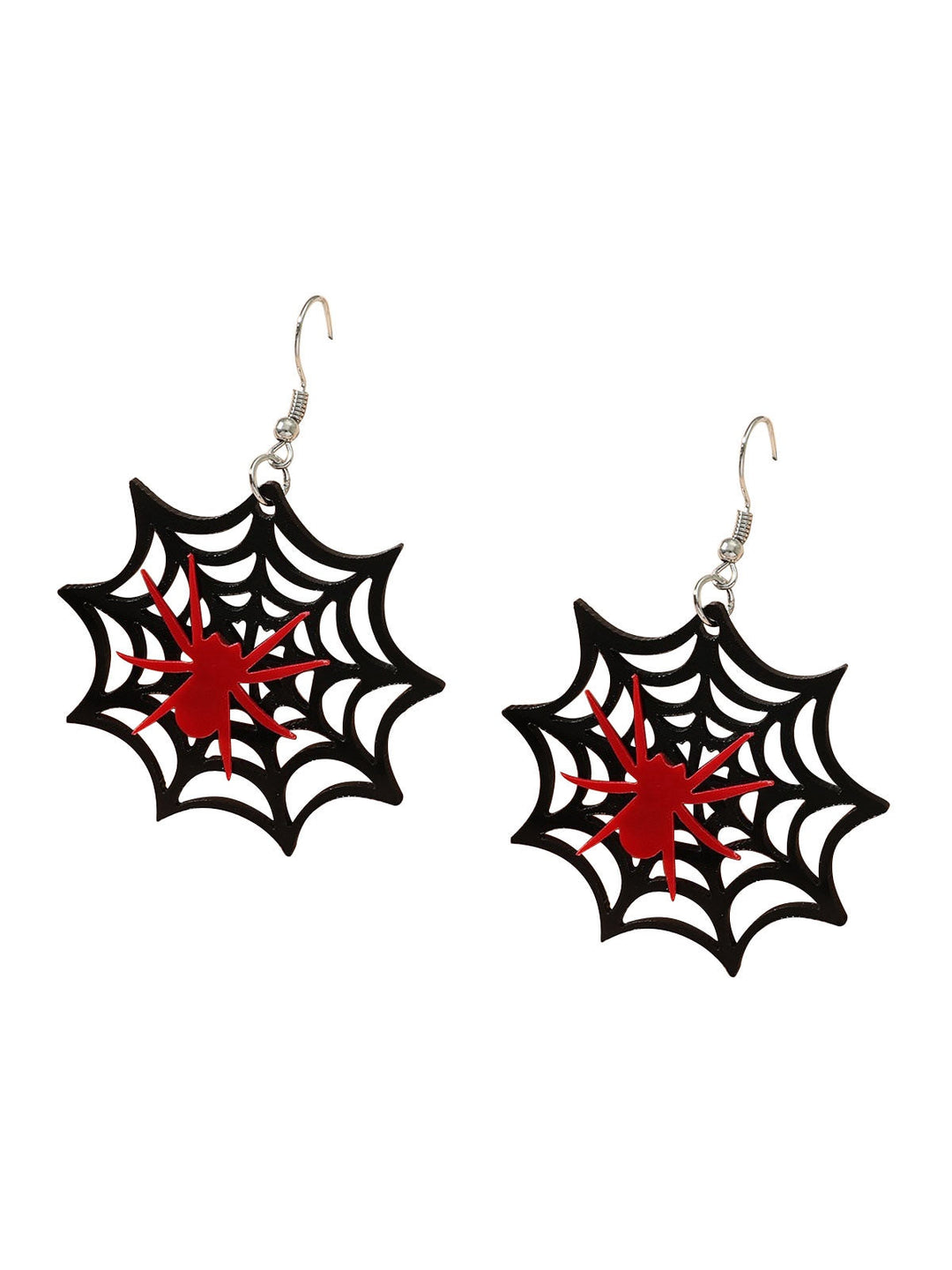 She adds this Black Halloween Spider Web Earrings and suddenly it&