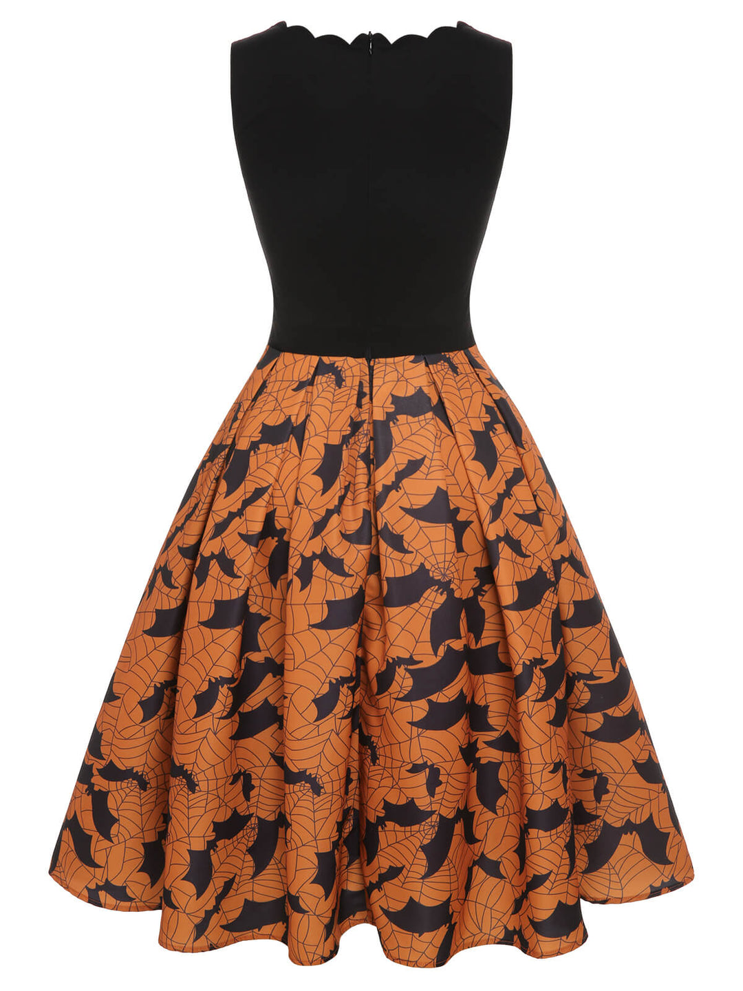 Black &amp; Orange 1950s Halloween Bat Sleeveless Dress, vintage dress, retro fashion, rockabilly, pin-up fashion - perfect for women who love vintage and retro fashion
