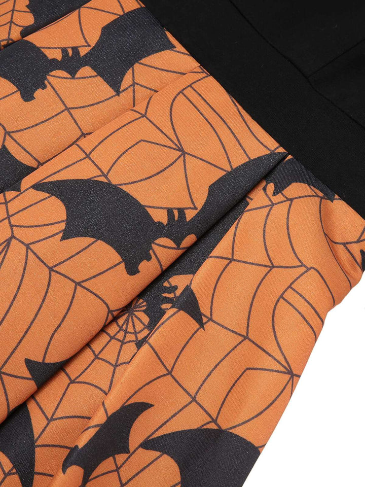 Black &amp; Orange 1950s Halloween Bat Sleeveless Dress, vintage dress, retro fashion, rockabilly, pin-up fashion - perfect for women who love vintage and retro fashion