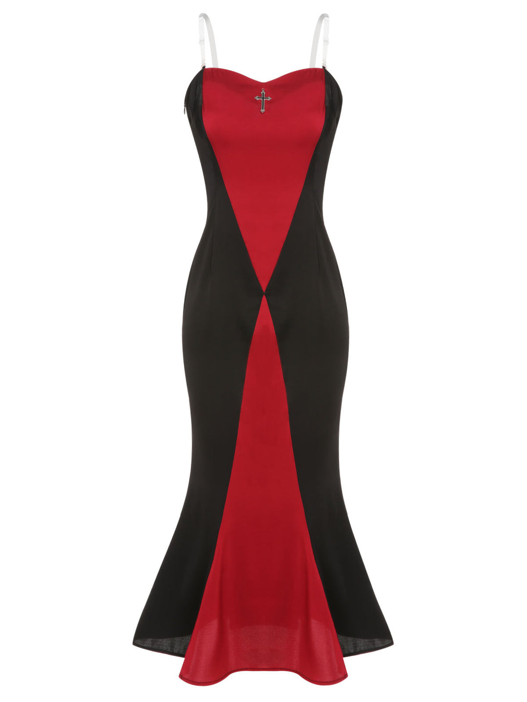 Black &amp; Red 1930s Halloween Fishtail Strap Dress, vintage dress, retro fashion - perfect for women who love vintage and retro fashion