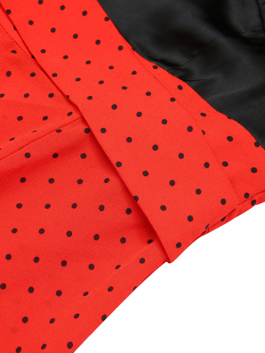 Black &amp; Red 1930s Polka Dot Patchwork Jumpsuit, vintage romper, retro jumpsuit - perfect for women who love vintage and retro fashion