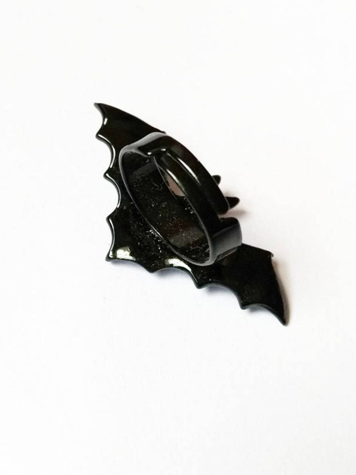 Black Retro Bat Alloy Ring - vintage fashion, retro style, classic black
