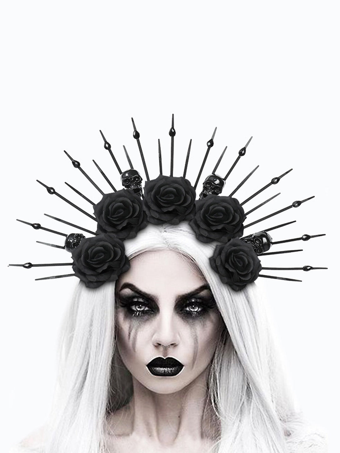 Black Skeleton &amp; Rose Headwear: timeless vintage elegance she makes her own