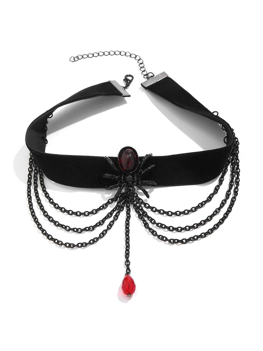 She adds this Black Spider Alloy Western Necklace and suddenly it&