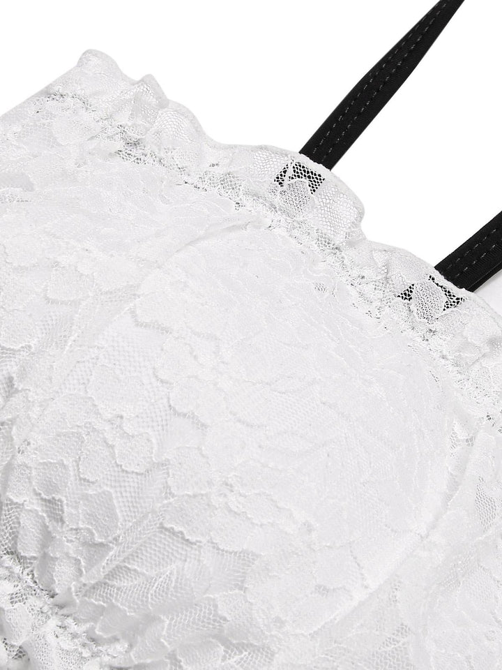 Black &amp; White 1930s Colorblock Lace Bikini Set - vintage fashion, retro style, classic black