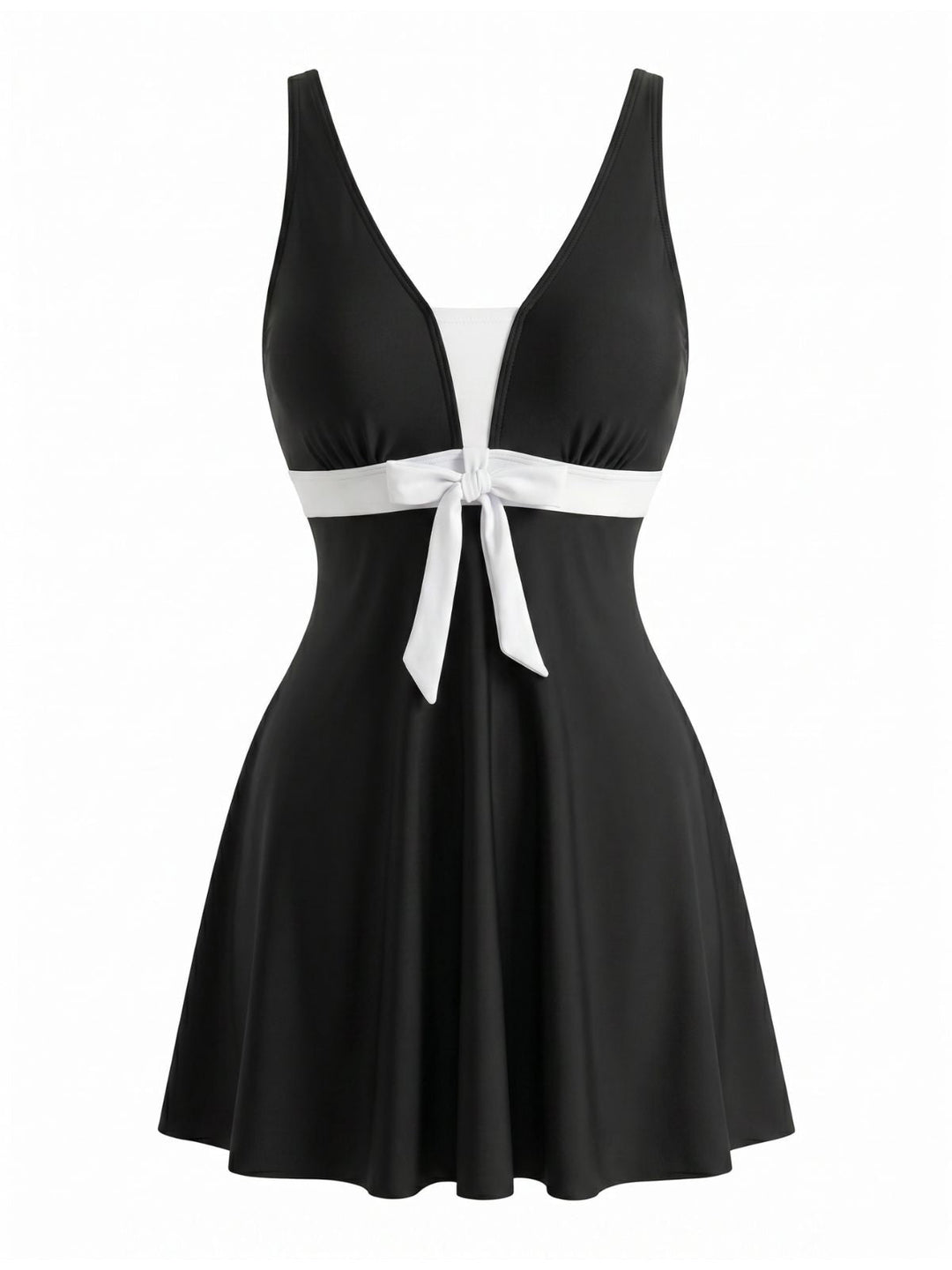 Black Colorblock Tropical Tankini Set 2
