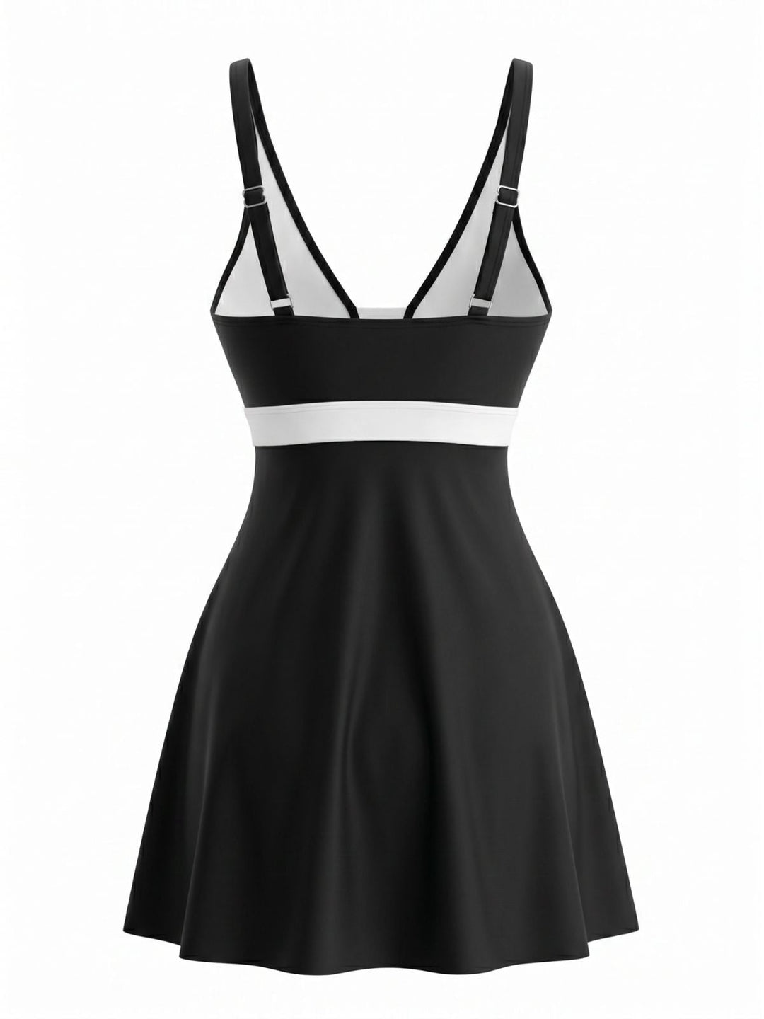 Black Colorblock Tropical Tankini Set 3