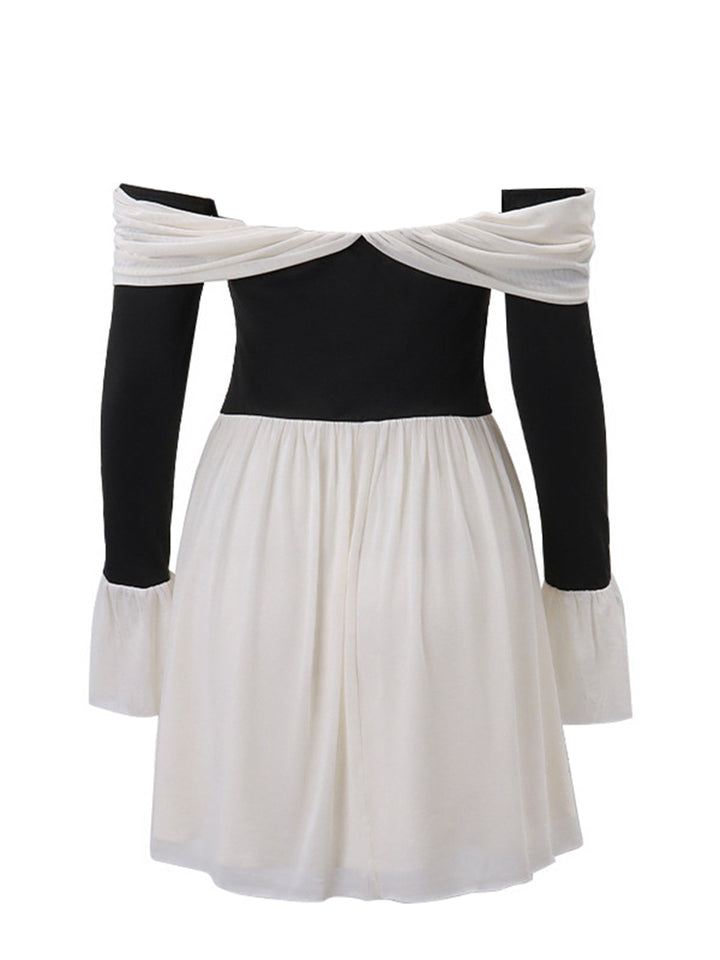 Black &amp; White 1950s Off-Shoulder Skater Dress: where 1950s romance meets her modern spirit