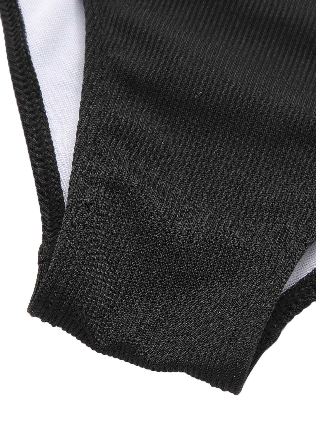 [Plus Size] Black &amp; White 1950s Patchwork Strap Swimsuit, vintage swimsuit, pin-up swimwear - perfect for women who love vintage and retro fashion