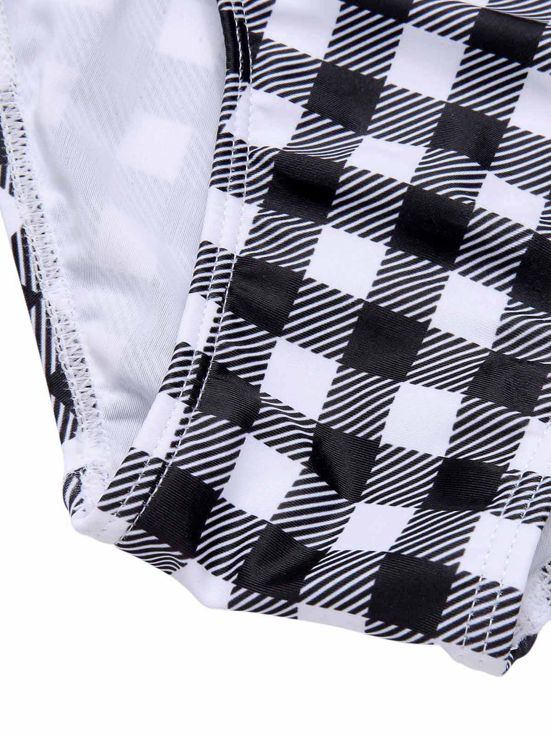 Black &amp; White 1950s Plaid One-Piece Swimsuit, vintage swimsuit, pin-up swimwear - perfect for women who love vintage and retro fashion