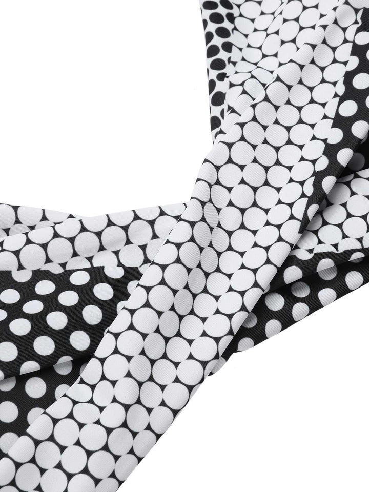 Black &amp; White 1950s Polka Dot Halter Swimsuit, vintage swimsuit, pin-up swimwear - perfect for women who love vintage and retro fashion