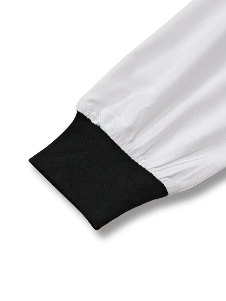 Black &amp; White 1960s Colorblock Pleated Lapel Dress - vintage dress, retro fashion, classic black