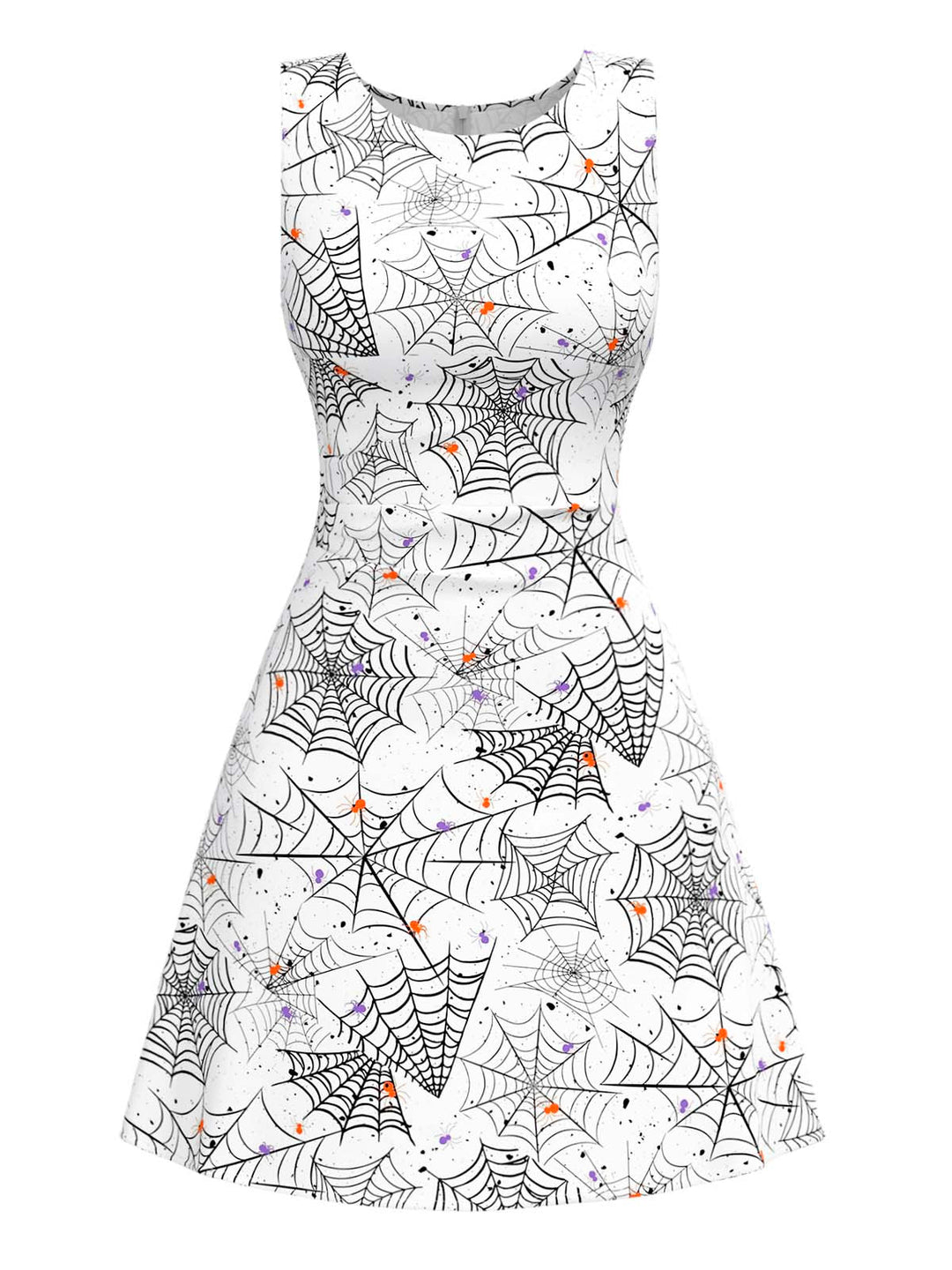Black &amp; White 1960s Horror Spider Web Dress - vintage dress, retro fashion, classic black