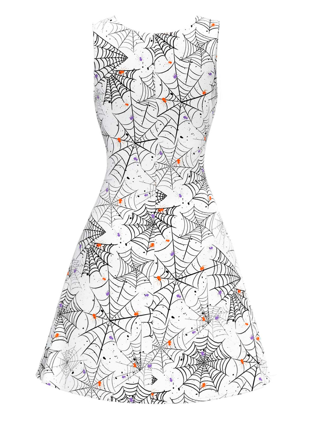 Black &amp; White 1960s Horror Spider Web Dress - vintage dress, retro fashion, classic black