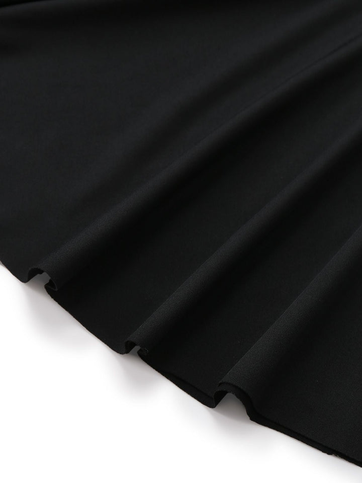 Black &amp; White 1960s Ruffled Peplum Dress - vintage dress, retro fashion, classic black