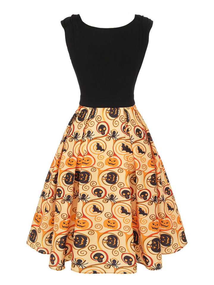 Black &amp; Yellow 1950s Pumpkin Bat Spider Dress, vintage dress, retro fashion, rockabilly, pin-up fashion - perfect for women who love vintage and retro fashion